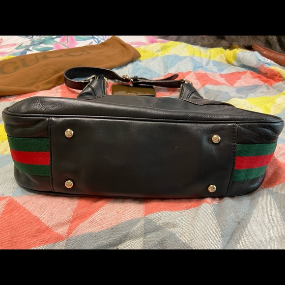 Gucci Horsebit Hobo Bag Black Leather and Gucci Web detail - Picture 16 of 16